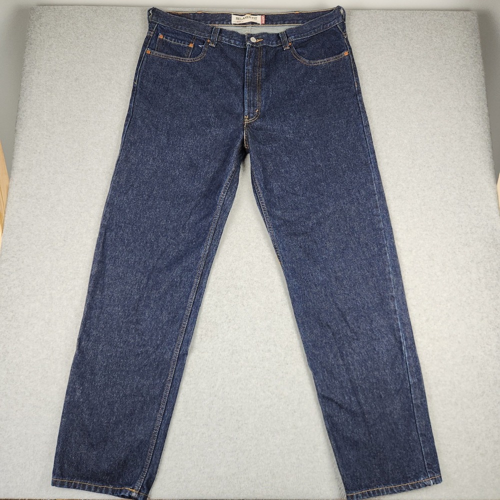 Levi's Jeans Mens 40x34 Blue 550 Relaxed Fit Tapered Leg Dark Wash Denim Cotton